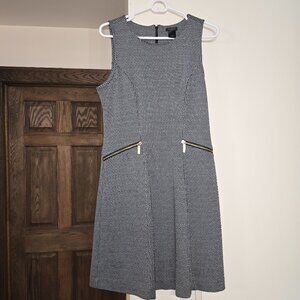 Black & White Houndstooth Midi Sheath Dress